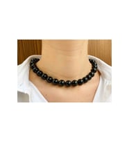 Nelleovana Obsidyen Taşı Doğaltaş Kolye 12 Mm