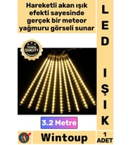 #Led Dekoratif Akan Efektli 8 Saçaklı Hareketli Aydınlatma Fişli 3.2 Metre Gün Işığı Şık Meteor Led