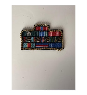 9X6 CM DESENLİ ÇİZGİLİ TAŞLI VE BONCUKLU APLİKE YAMA ARMA 9X6 CM