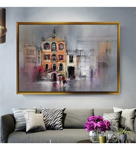 Altın Çerçeveli dekoratif tablo l1837 (Gold)