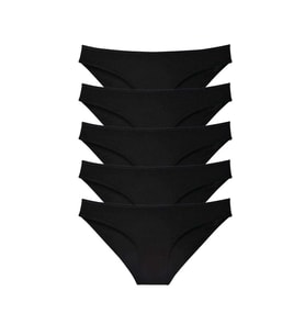 5 adet Süper Eko Set Likralı Kadın Slip Külot Siyah