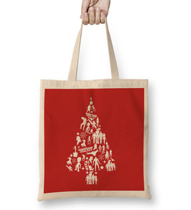 Guardians Of The Galaxy Christmas Tree Silhouette Bez Çanta Uzun Saplı