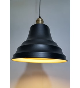 RİOLİGHT RETRO SİYAH İÇİ GOLD TEKLİ METAL SARKIT ÇAP: 27CM