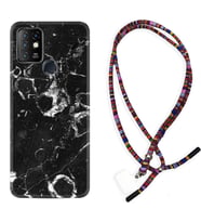 INFINIX Hot 8 9 10 11S Hot 10 Play 10T Kılıf Boyun Asklı Rasta Silikon Black Hole Marble 1387