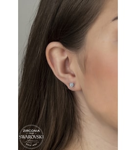 Union Swarovski Zirconia Kadın 0.88 Karat Tektaş Gümüş Küpe