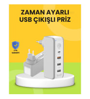 Mey İthalat® Hızlı Şarj Destekli Zaman Ayarlı USB Şarj Adaptörü