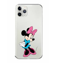 Apple iPhone 11 Pro Max Uyumlu Kamera Korumalı Tıpalı Kapak Minnie Mouse TasarımlıŞeffaf Kılıf