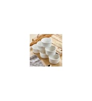 AKILLIELMA- CKR4016 PORSELEN 6CM MİNİ SUFLE REÇELLİK 6 PARÇA (Beyaz)