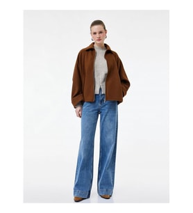 Koton Wide Leg Açık İndigo Kadın Jean Pantolon 6WAL40229MD