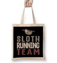 Cute Sloth Running Team Slothlike Runners Joke Bez Çanta Uzun Saplı