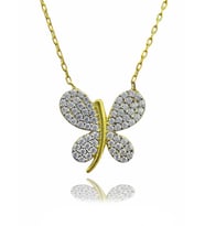 Yusufcuk Gold Kaplama 925 Ayar Zirkon Taşlı Gümüş Kolye (Karışık)