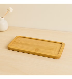 Dikdörtgen Ahşap Bambu Yağdanlık Altlık 20x10 cm