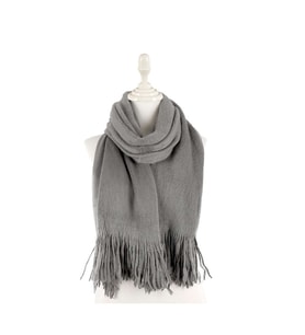Angora Tavşan Tüğü Şal 60X180 - Gri