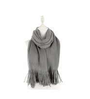 Angora Tavşan Tüğü Şal 60X180 - Gri