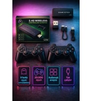 4k Atari 2.4g Uyumlu Kablosuz Çift Kol Atari Retro 20.000 Oyun Game Stick