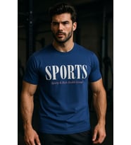 Erkek Lacivet Basic T-shirt Baskılı Slim Fit %100 Pamuk Tişört
