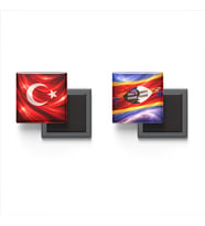 Buzdolap Magnetleri - Esvatini Bayrağı ve Türk Bayrağı - 2'li Set Magneti