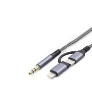 Type-C + Lightning To 3.5 Mm Ses Kablosu - Siyah GJ-027