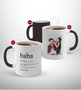 BK Gift Kişiye Özel Babalar Günü Hediyesi Fotoğraflı Sihirli Kupa Bardak-21 (Beyaz)