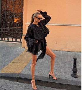 Morliva Black devil dress Mini Elbise