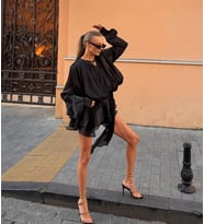 Morliva Black devil dress Mini Elbise