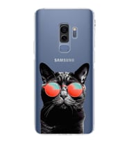 PrintiFy Samsung Galaxy S9 Plus ile Uyumlu Kedi 3 Kamera Korumalı Şeffaf Kılıf