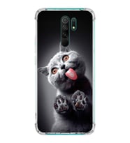 PrintiFy Xiaomi Redmi 9 Uyumlu Kedi 2 Baskılı Şeffaf Köşe Korumalı Antişok Kılıf