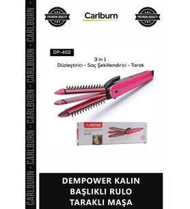 Özel Üretim Seramik Kaplama Profesyonel Saç Şekillendirici DEMPOWER KALIN BAŞLIKLI RULO TARAKLI MAŞA