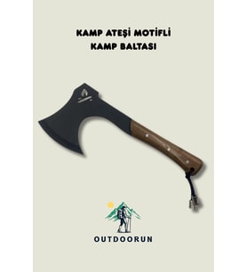 Kamp Ateşi Motifli Kamp Baltası - 24,5 cm