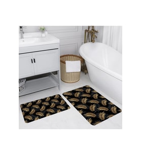 Rovigo Home Dijital Baskılı 2'li Banyo paspas Takımı RVG5219 (Sarı)