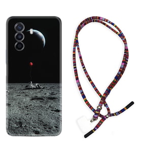 Huawei Nova Y70 Y90 Nova 9 SE  Kılıf Boyun Asklı Rasta Silikon Astronoot Red Baloon 1608