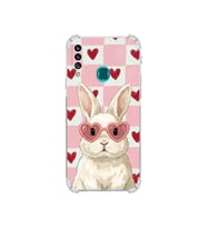 PrintiFy Samsung Galaxy A20s ile Uyumlu Pembe Pötikare Serisi Pembe Zıpzıp Tasarımlı Uv Baskılı Köşe Korumalı Antişok Kılıf
