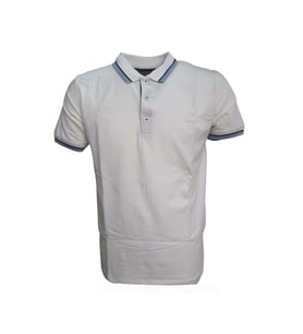 Rey Polo Erkek Basic Polo Yaka Kısa Kol T-shirt R01201 - Kahverengi - M (Beyaz)