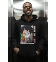 Monkey D. Luffy Straw Hat Luffy Baskılı Unisex Oversize One Piece Anime Karakter Hoodie