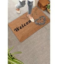 Valerine Life Kalpli Notalar Welcome Kapı Önü Paspası 45x70cm (Kahverengi-K.Kahve)