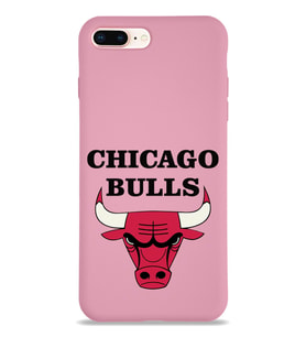 Apple iPhone 8 Plus Uyumlu Lansman Kılıf Chicago Bulls Tasarımlı Altı Kapalı İçi Kadife Kaplı  Kapak (Şeffaf)