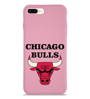 Apple iPhone 8 Plus Uyumlu Lansman Kılıf Chicago Bulls Tasarımlı Altı Kapalı İçi Kadife Kaplı  Kapak (Şeffaf)