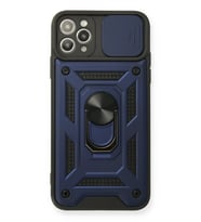 Newface Apple iPhone 11 Pro Kılıf Pars Lens Yüzüklü Silikon - Lacivert