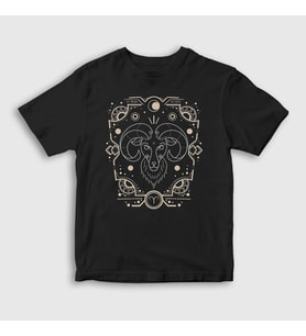 Presmono Unisex Çocuk Siyah Aries Zodiac Hediye Koç Burcu T-Shirt 526329tt