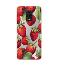 Redmi Note 9 Pro/Note 9S Uyumlu Çilek Desenli Şeffaf Telefon Kılıfı