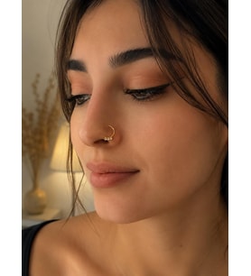 925 Ayar Gümüş Minimal Burun Hızması Piercing Zirkon Taşlı Unisex Halka Nose Ring Günlük Kullanım Şık Tasarım