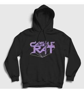 Presmono Unisex Siyah Logo Castle Rat Kapüşonlu Sweatshirt 554458tt