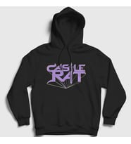Presmono Unisex Siyah Logo Castle Rat Kapüşonlu Sweatshirt 554458tt