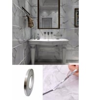 1 Cm 50 Mt Tuvalet Mutfak Banyo Fayans Mermer Arası Şerit Bant Gümüş Banyo Mutfa