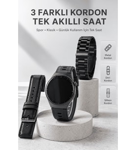 Yeni Nesil Akıllı Saat Bluetooth Görüşme, Sağlık Takibi, AMOLED Ekran ve 3 Kordon Seti