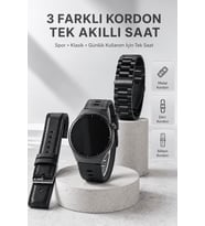Yeni Nesil Akıllı Saat Bluetooth Görüşme, Sağlık Takibi, AMOLED Ekran ve 3 Kordon Seti