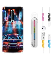 Oppo Reno 2Z 4 Lite 4 Pro 5 6 7 A31 Kılıf Kablo Koruma Spiral Silikon Neon Cars 1724