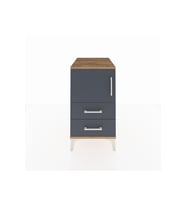 Kronos Komodin 2 Raflı 2 Çekmeceli Tek Kapaklı 44x59x80 Çam-Antrasit