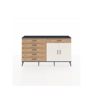 Arges Konsol Tek Raflı 6 Çekmeceli 2 Kapaklı 176x30x99 Antrasit-Aytaşı/Çam