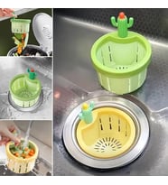 Basmalı Kaktüs Mutfak Lavabo Süzgeci – Sebze Artıkları ve Yemek Kalıntıları İçin Gider Filtresi